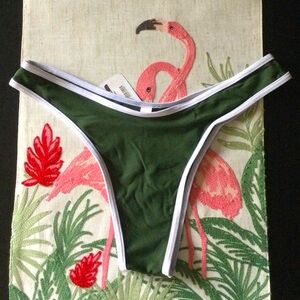 🆕 VDM Sexy Green and White Highcut Leg Bikini Bottom 🌴🌊🌞